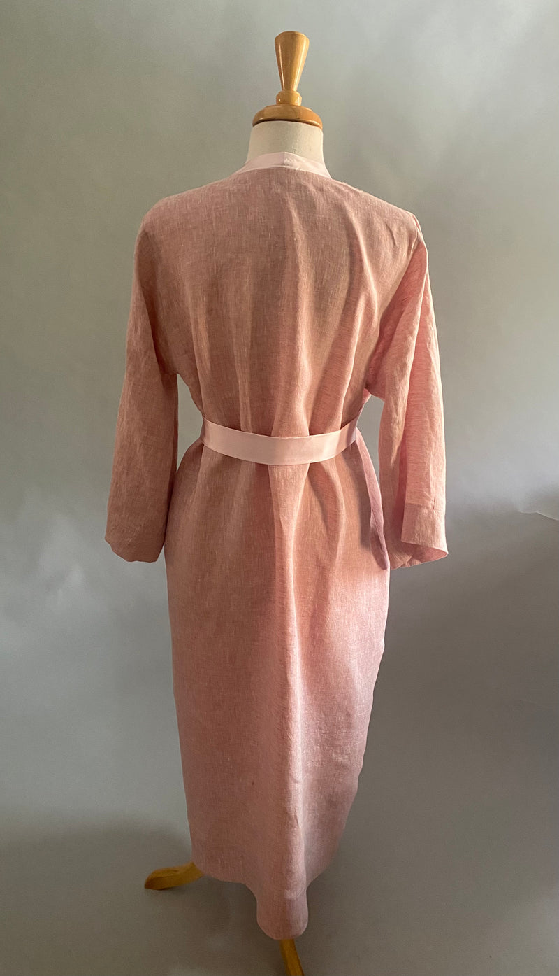 Blush Pink Handkerchief Linen Dressing Gown