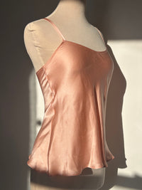 Pink Silk Charmeuse Bias Racerback Camisole