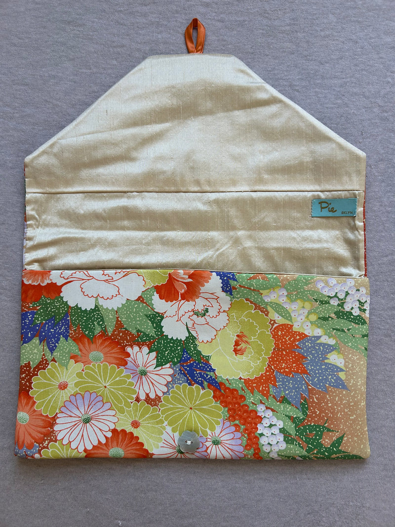 Vintage Silk/Rayon Kimono Lingerie Travel Bag