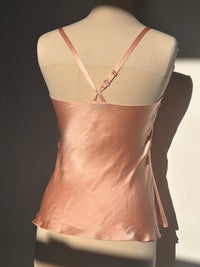Pink Silk Charmeuse Bias Racerback Camisole