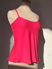 Carnation Pink Silk Georgette Racerback Camisole