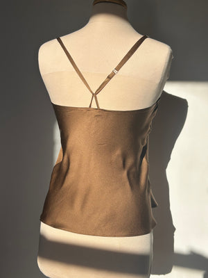 Milk Chocolate Hammered Silk Camisole
