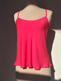 Carnation Pink Silk Georgette Racerback Camisole