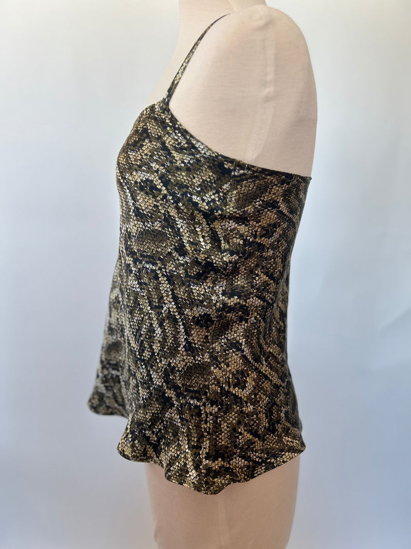 Snakeskin Silk Charmeuse Racerback Camisole