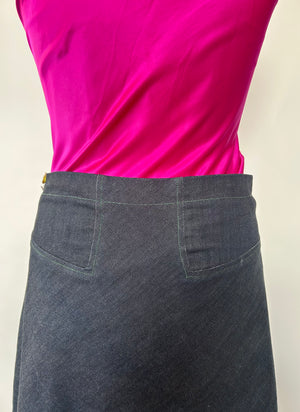 Denim Bias A-line skirt