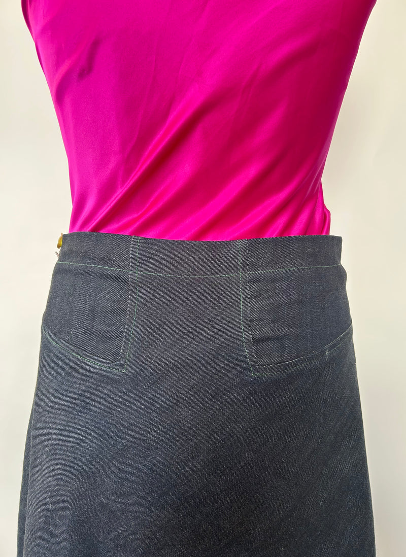 Denim Bias A-line skirt