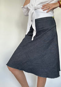 Denim Bias A-line skirt