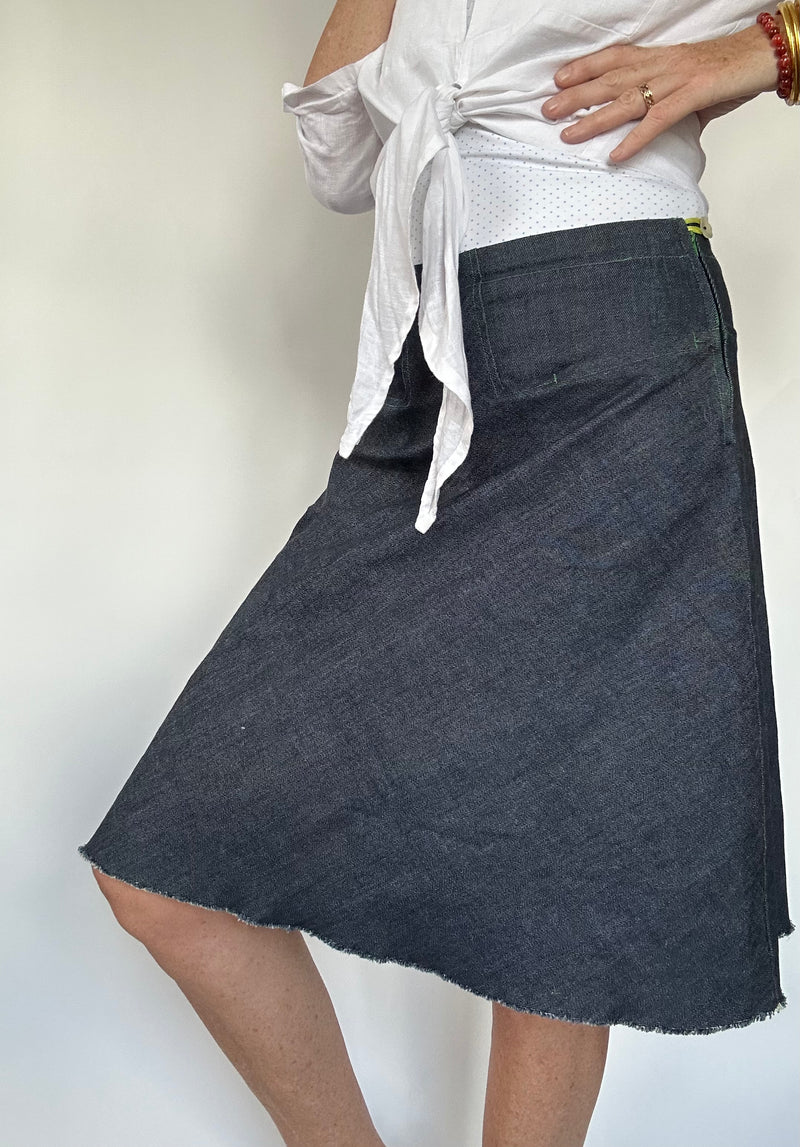 Denim Bias A-line skirt