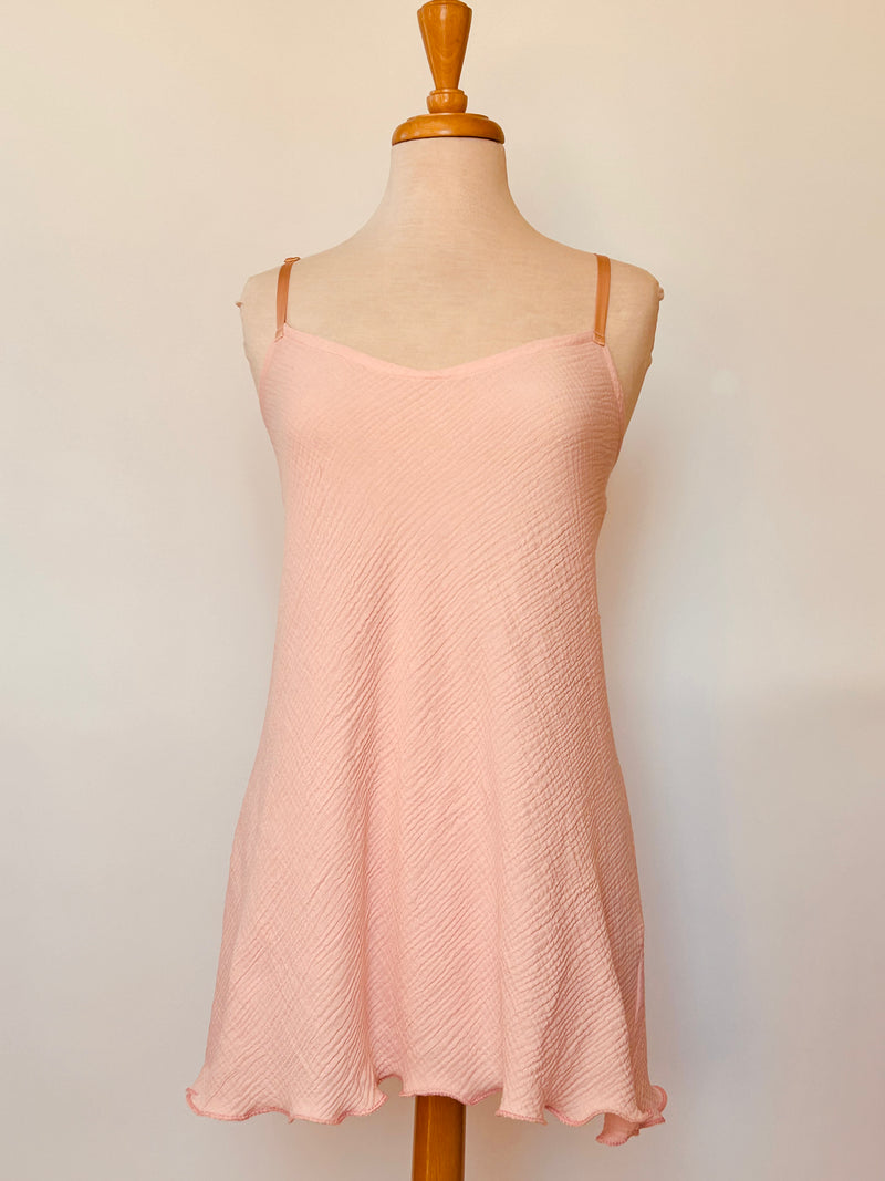 Peachy Pink Swiss Waffle Cotton Shortie Nightie