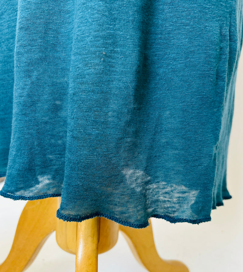 Stormy Blue Linen Knit Nightgown
