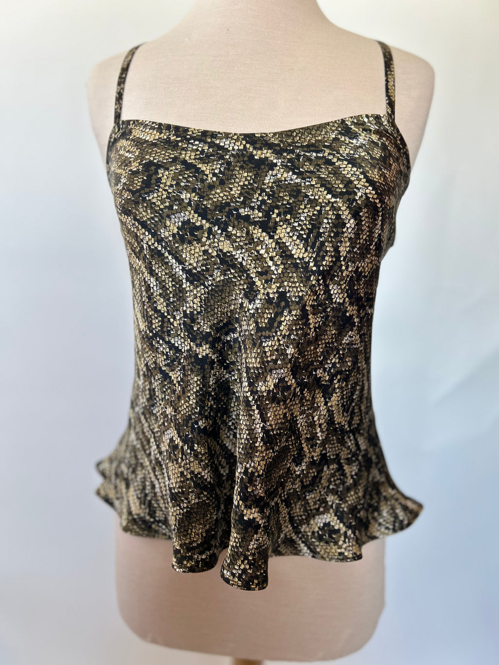 Snakeskin Silk Charmeuse Racerback Camisole