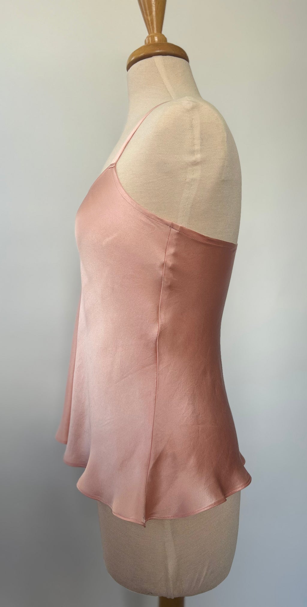 Pink Silk Charmeuse Bias Racerback Camisole