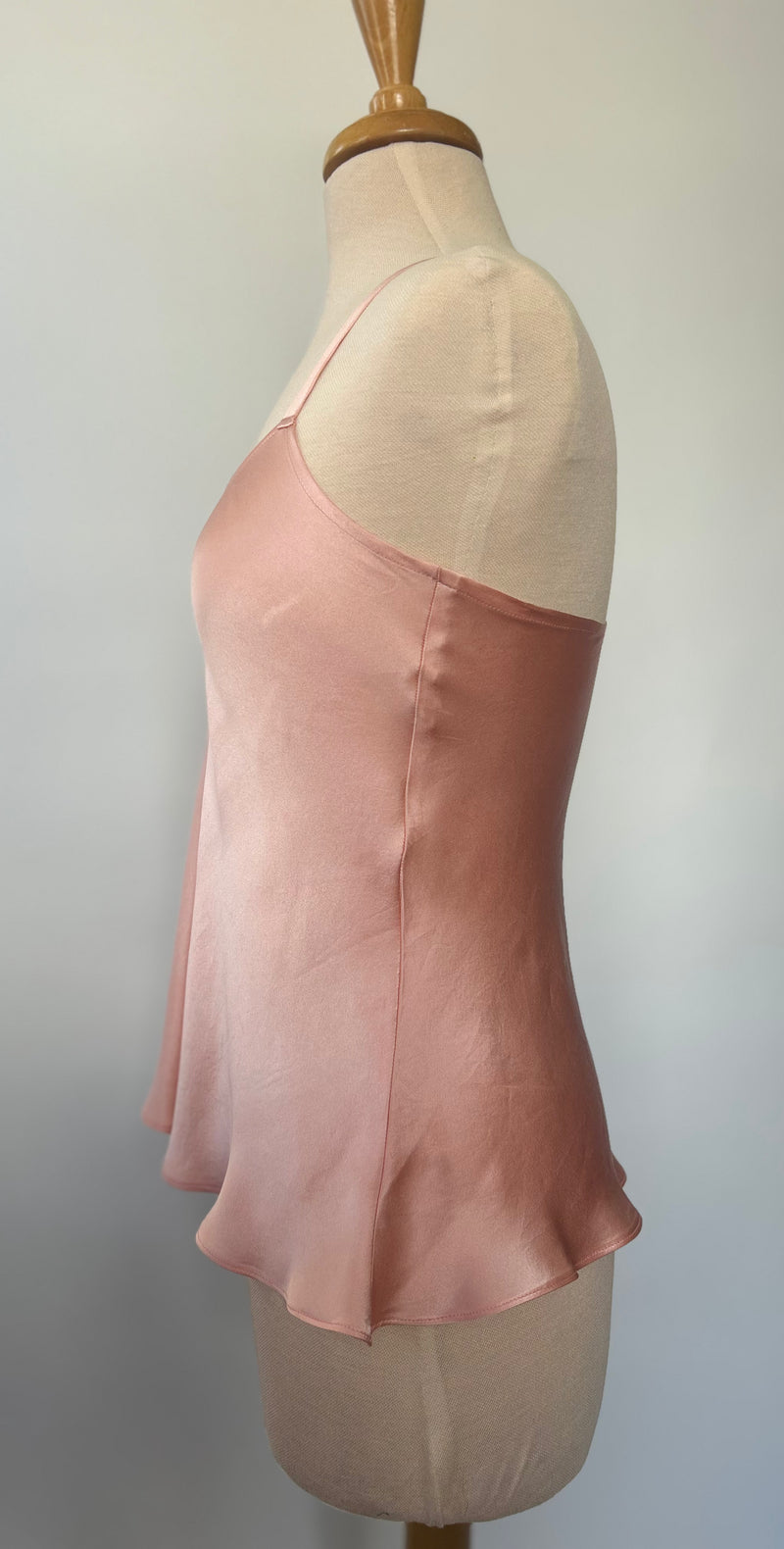 Pink Silk Charmeuse Bias Racerback Camisole