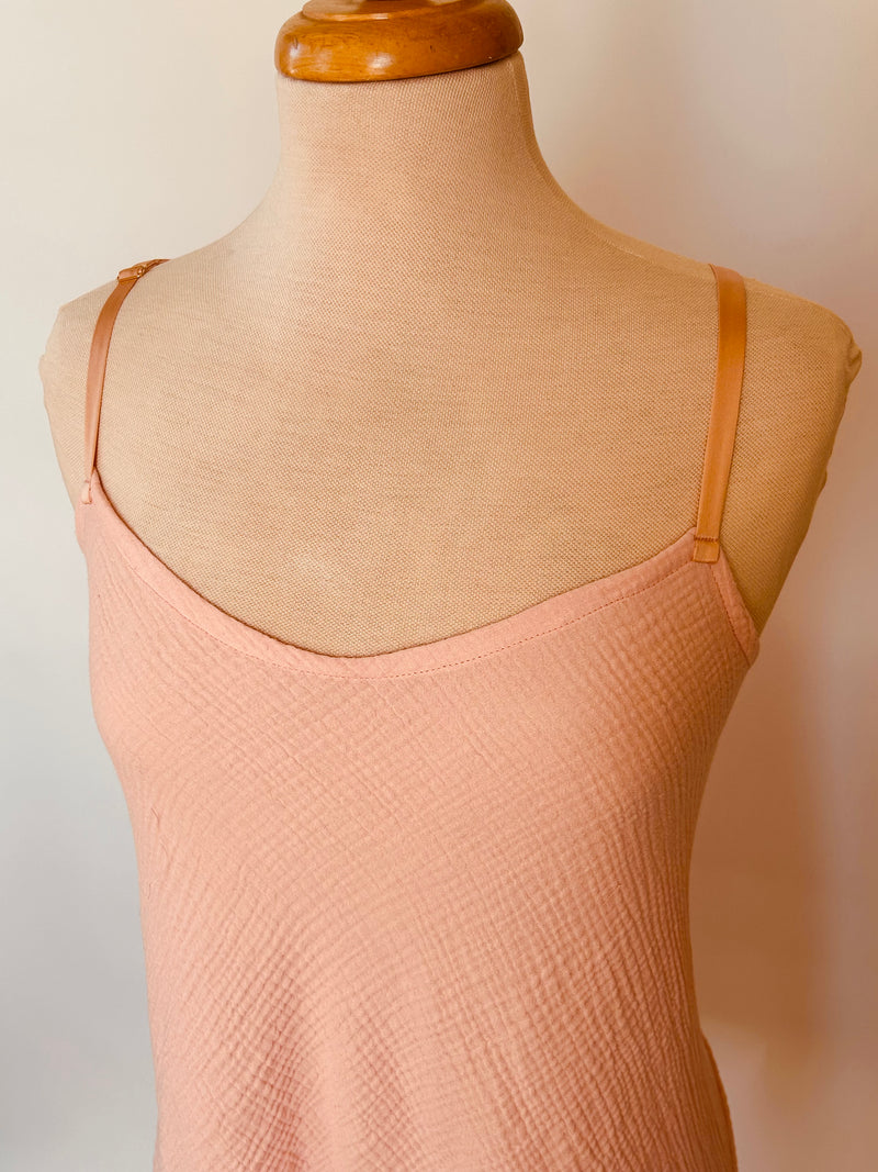 Peachy Pink Swiss Waffle Cotton Shortie Nightie