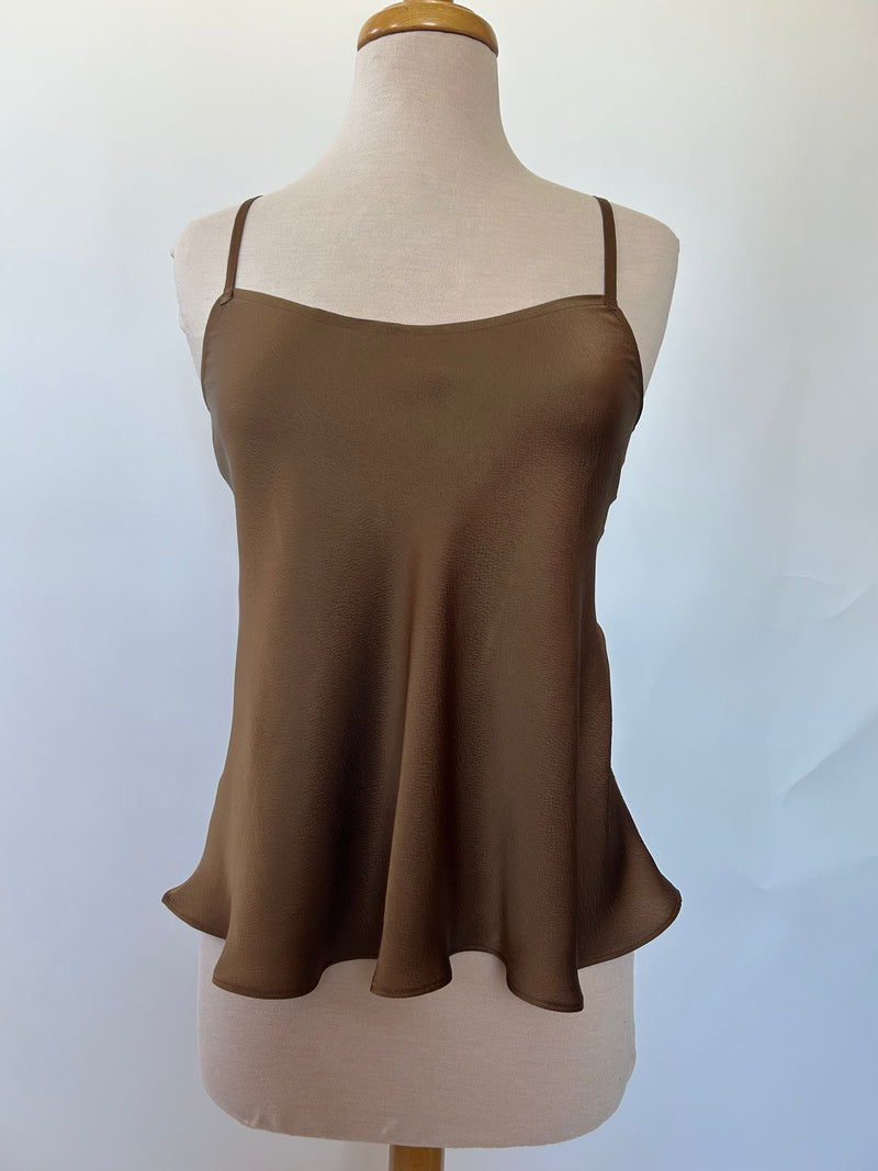 Milk Chocolate Hammered Silk Camisole
