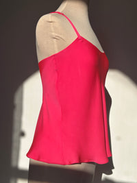 Carnation Pink Silk Georgette Racerback Camisole