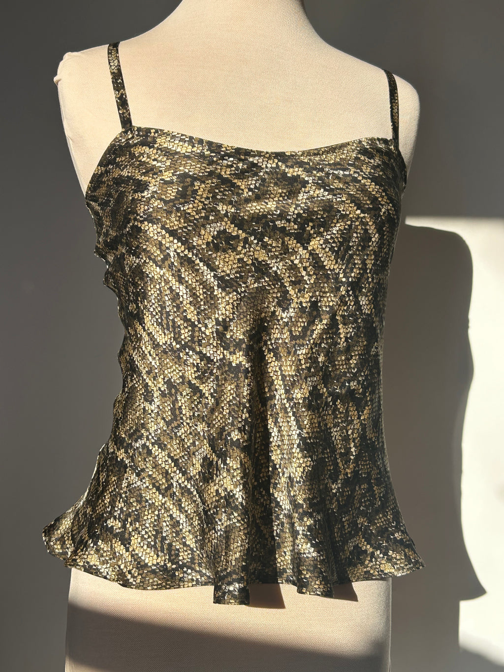 Snakeskin Silk Charmeuse Racerback Camisole