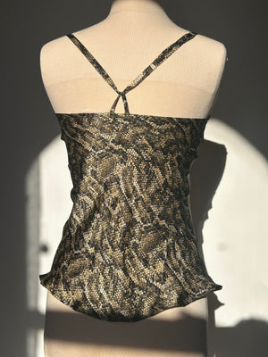 Snakeskin Silk Charmeuse Racerback Camisole
