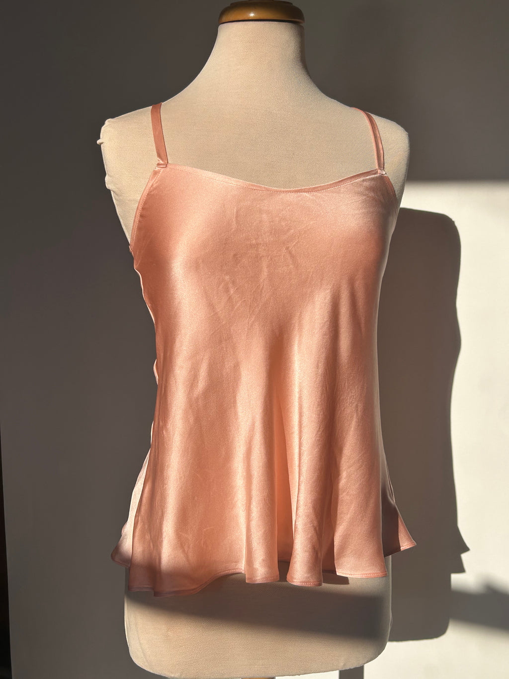 Pink Silk Charmeuse Bias Racerback Camisole