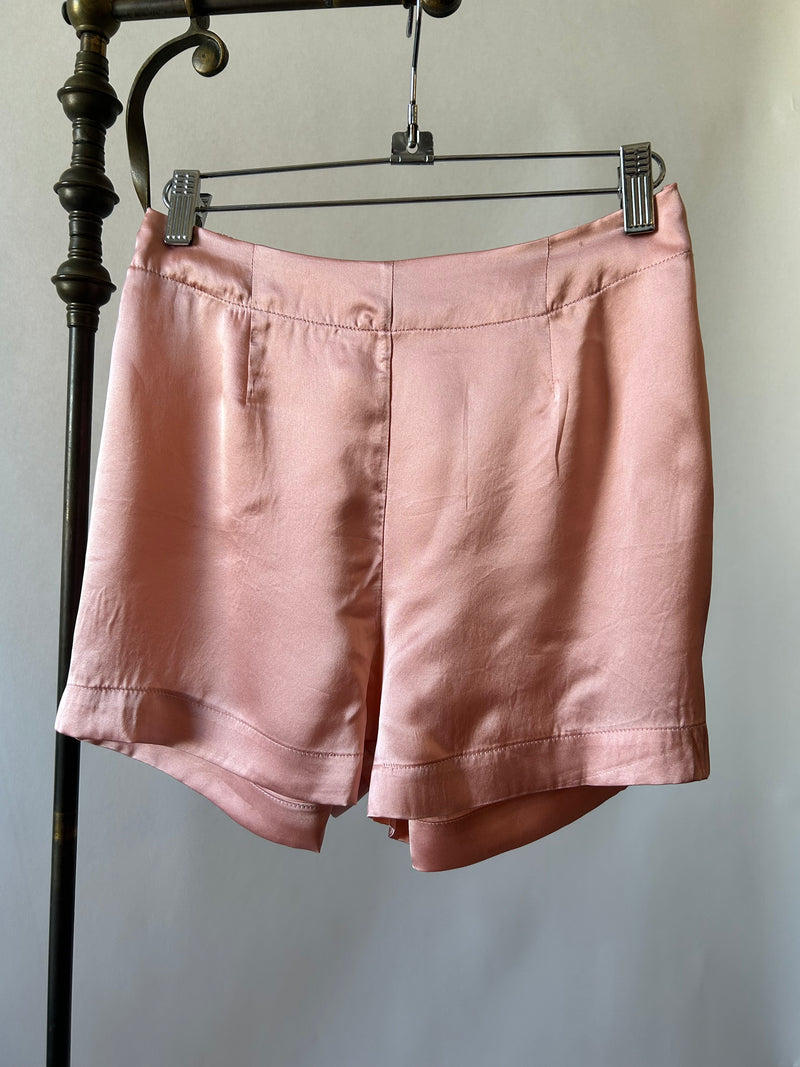 Bedroom Pink Silk Charmeuse Sleep Shorts