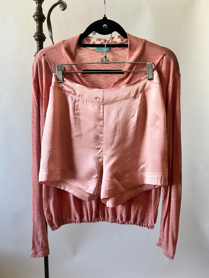 Bedroom Pink Silk Charmeuse Sleep Shorts