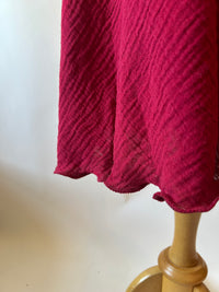 Deep Red Doubleweight Swiss Waffle Cotton Shortie Nightie