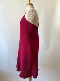 Deep Red Doubleweight Swiss Waffle Cotton Shortie Nightie