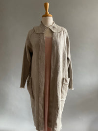 Heavyweight Gray Linen Twill Duster Coat