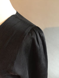 Black Silk Charmeuse Dressing Gown