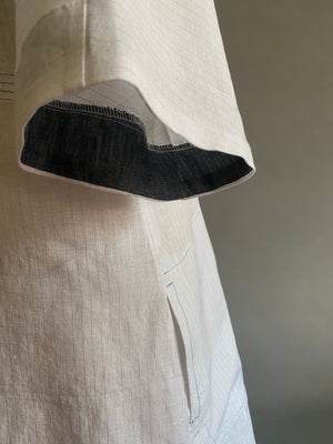 Linen Caftan With Contrasting Facing