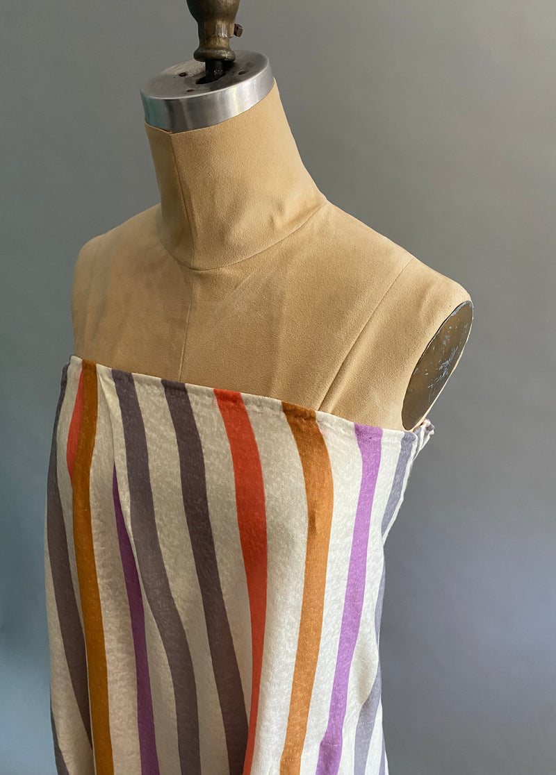 Strapless Stripey Linen Knit Dress