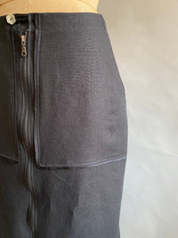 Black Linen A-line Skirt