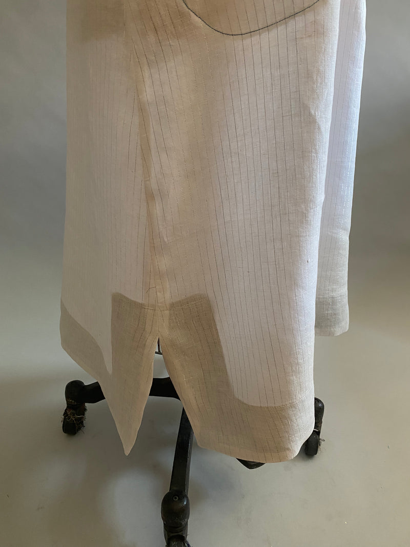 Linen Caftan With Contrasting Facing