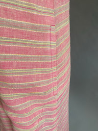 Pink Striped Linen Caftan