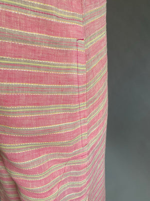 Pink Striped Linen Caftan