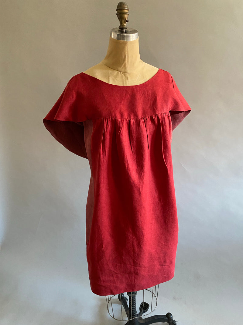 Blood Orange Linen Sprung/Summer Dress