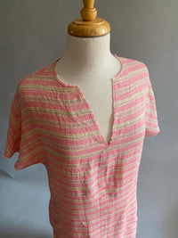 Pink Striped Linen Caftan