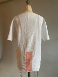 White Linen with Silver Thread Tunic