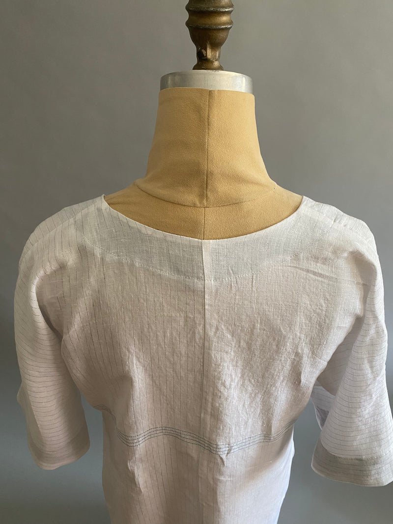 Linen Caftan With Contrasting Facing