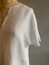 White Linen with Silver Thread Tunic