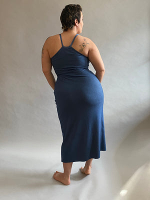 Denim Blue Italian Merino Wool Knit Nightie