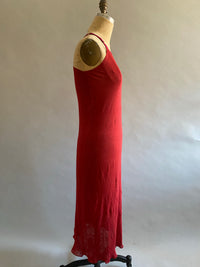 Deep Blood Orange Linen Knit Nightie