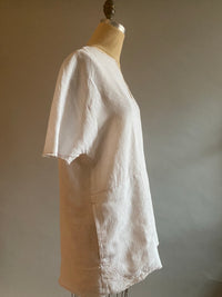 White Linen with Silver Thread Tunic