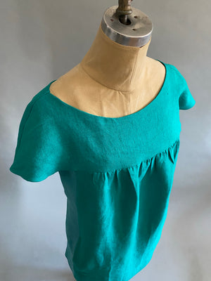 Electric Teal/Ocean Linen Sprung/Summer Dress