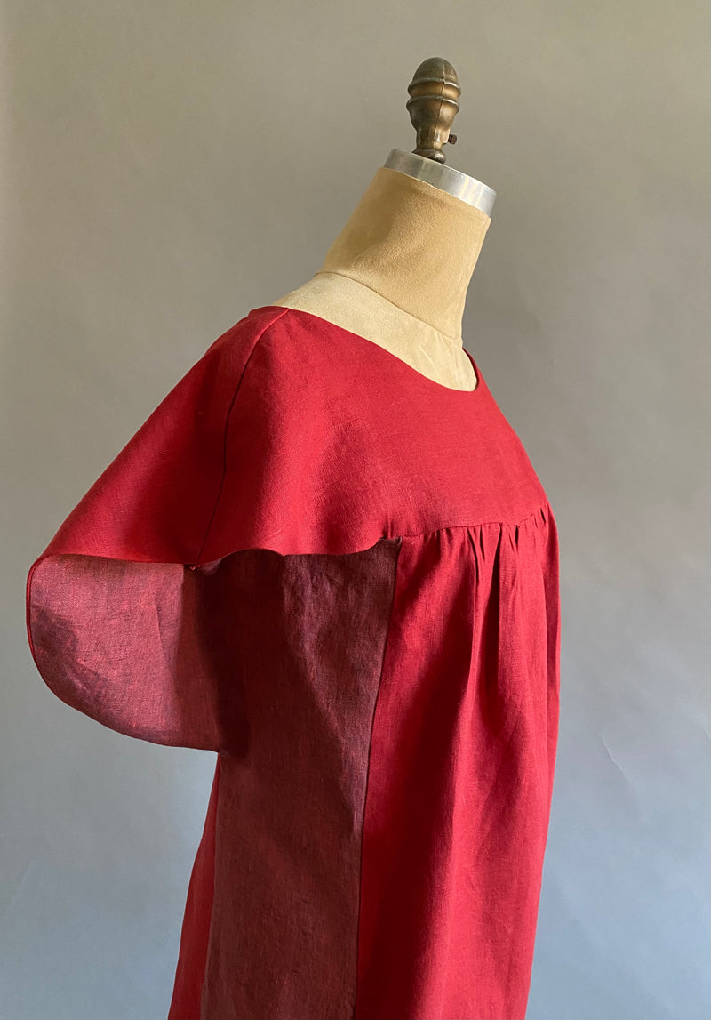 Blood Orange Linen Sprung/Summer Dress
