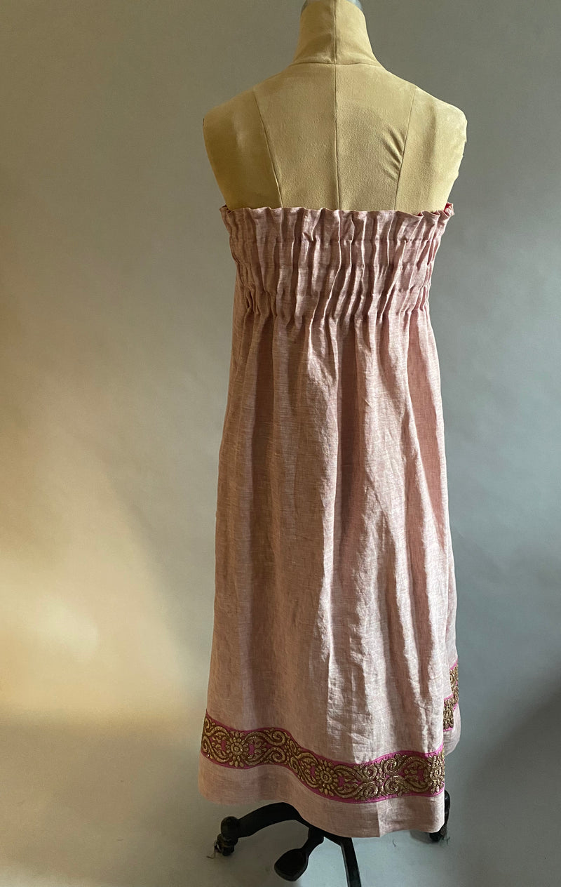 Strapless Blush Pink Handkerchief Linen Dress