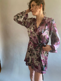 Silk Burnout Shortie Dressing Gown