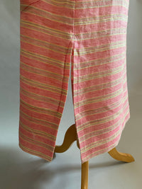 Pink Striped Linen Caftan