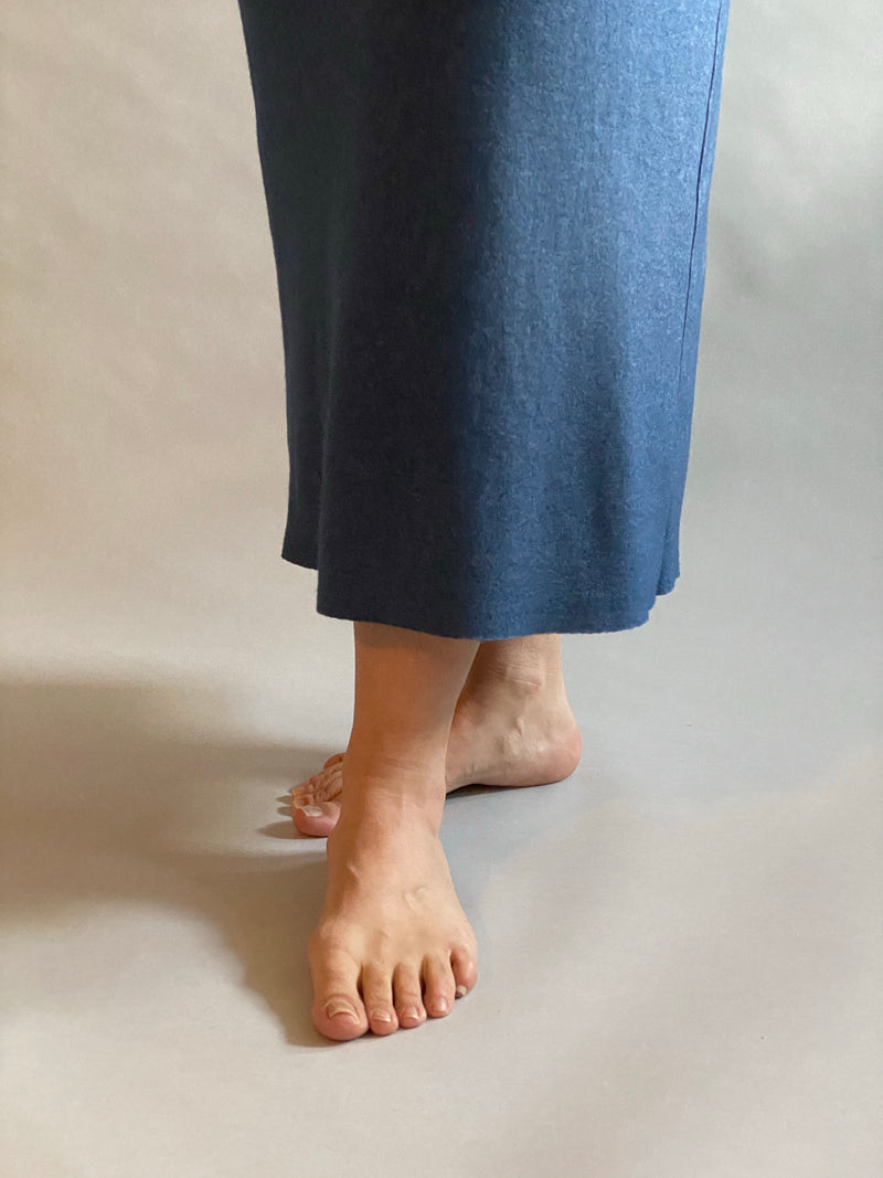 Denim Blue Italian Merino Wool Knit Nightie