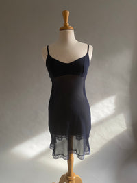 Navy Silk Chiffon slip